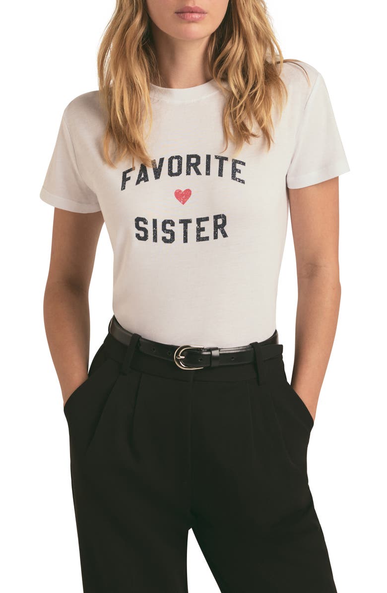 Favorite Daughter Favorite Sister Graphic T-Shirt, Main, color, White