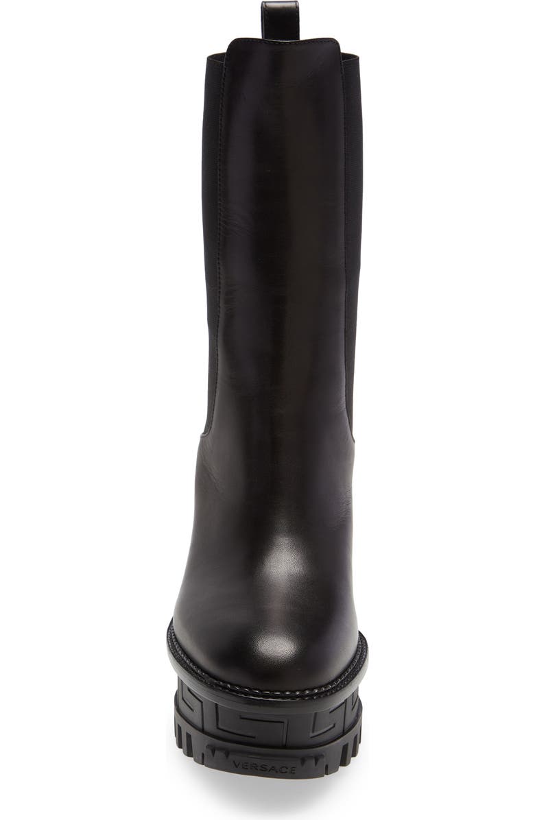 Versace Greca Labyrinth Platform Chelsea Boot, Alternate, color,