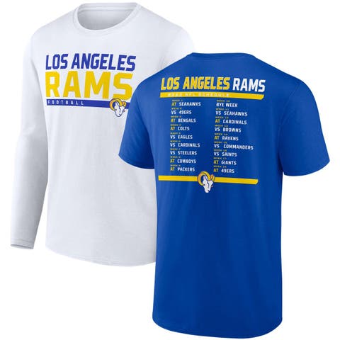 Men's Fanatics Branded Royal/White Los Angeles Rams Two-Pack 2023 Schedule T-Shirt Combo Set