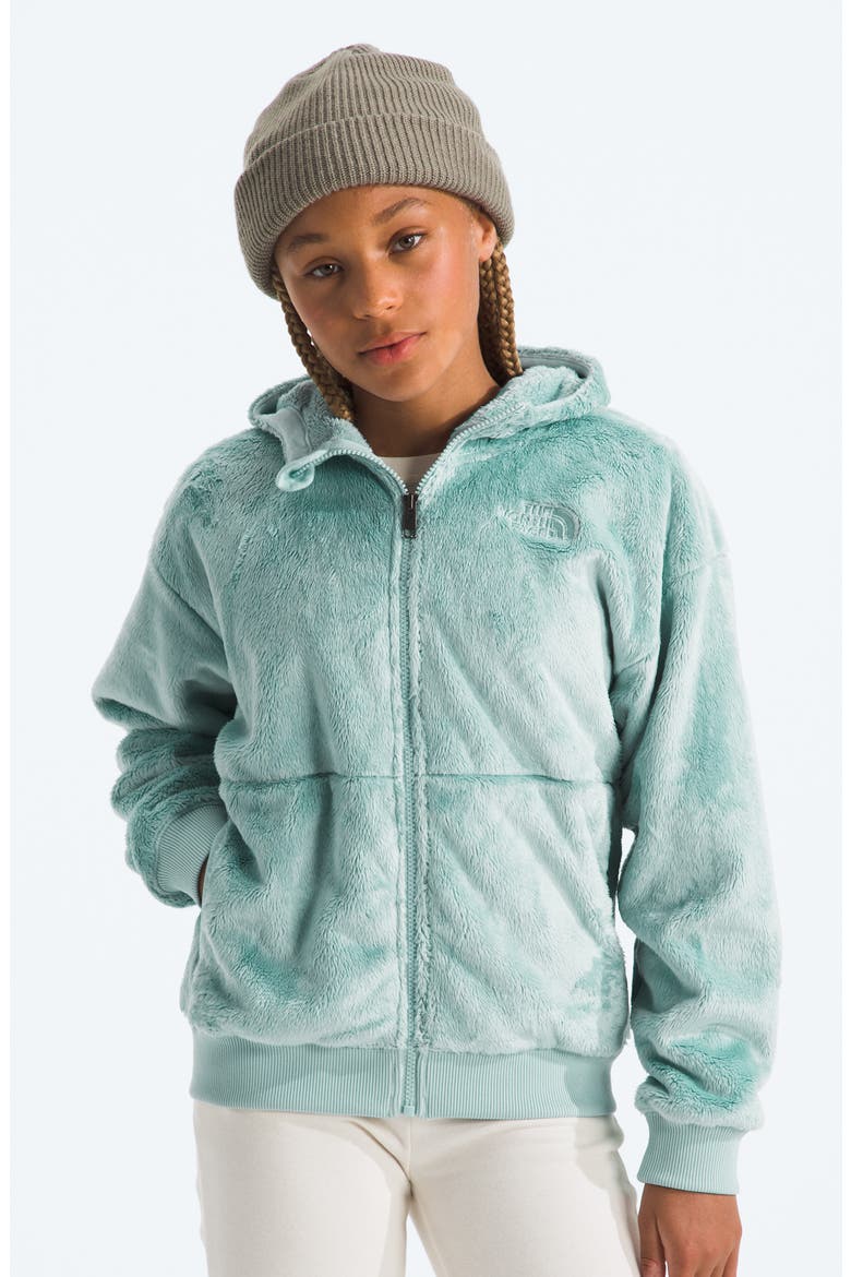 Kids' Osito High Pile Fleece Full Zip Hoodie, Alternate, color, MUTED PINE