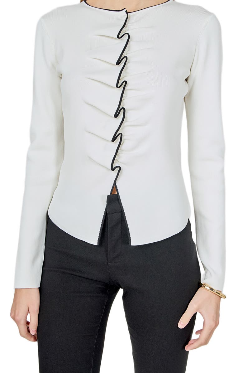 Endless Rose Ruffle Knit Top, Alternate, color, Ivory