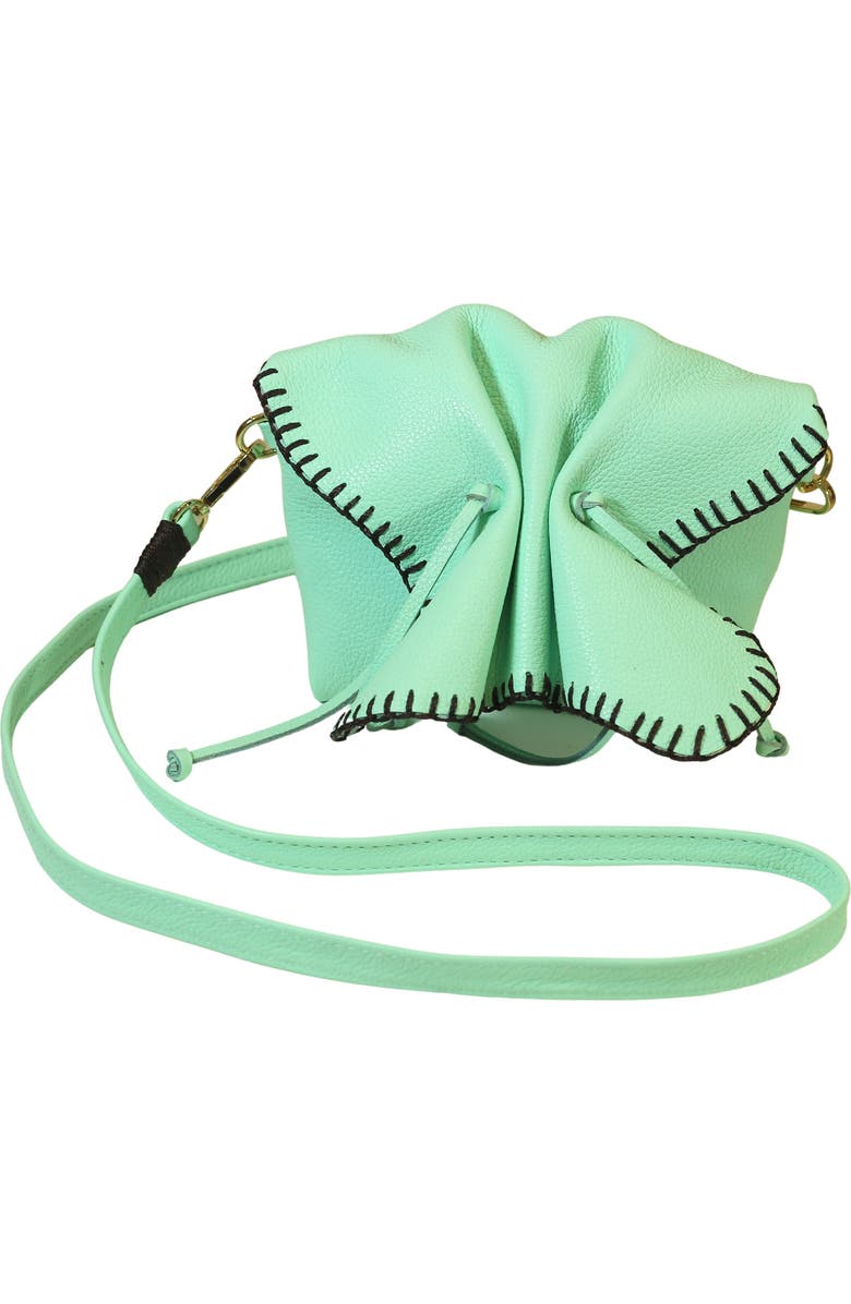 Carlos Falchi Mini Butterfly Leather Bag, Main, color, Lime