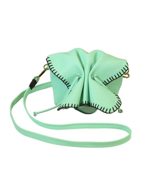 Carlos Falchi Mini Butterfly Tog Grain Leather Bag In Green