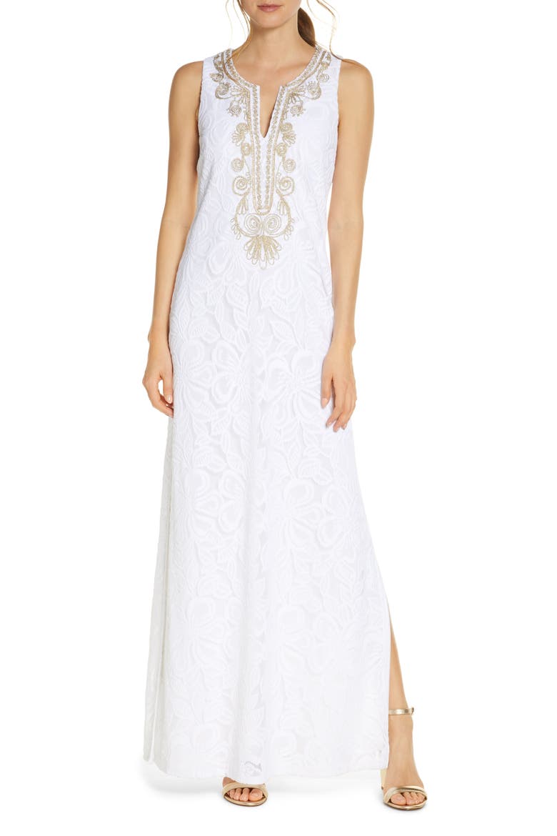 Carlotta Maxi Dress, Main, color, RES WHITE WLDFLWR SR LACE