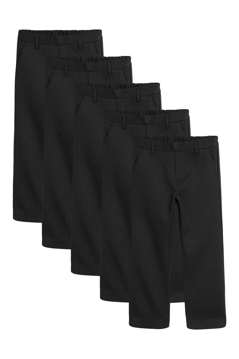 Kids' 5-Pack Straight Leg Uniform Pants, Main, color, BLACK