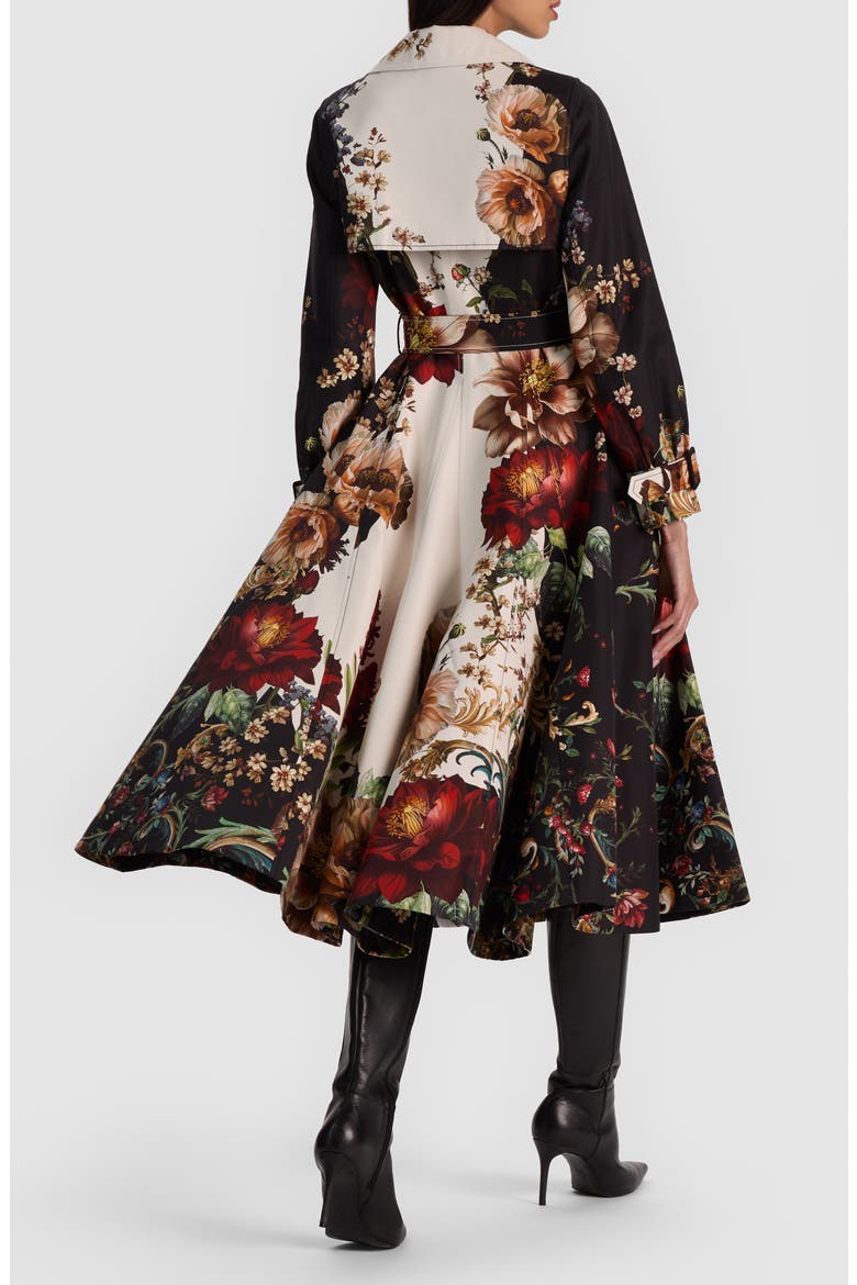 Ellie Godet Trench Coat, Alternate, color, FLORAL RADIANCE