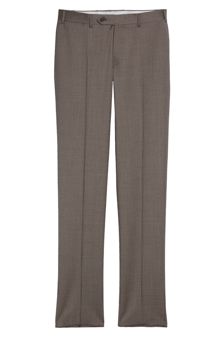 Milano Mini Houndstooth Stretch Wool Dress Pants, Alternate, color, TAN