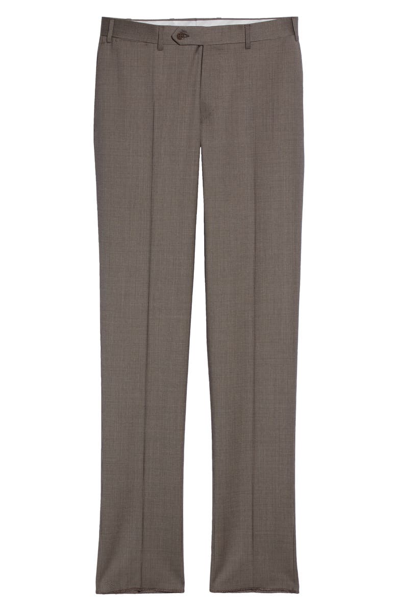 Canali Milano Mini Houndstooth Stretch Wool Dress Pants, Alternate, color, 