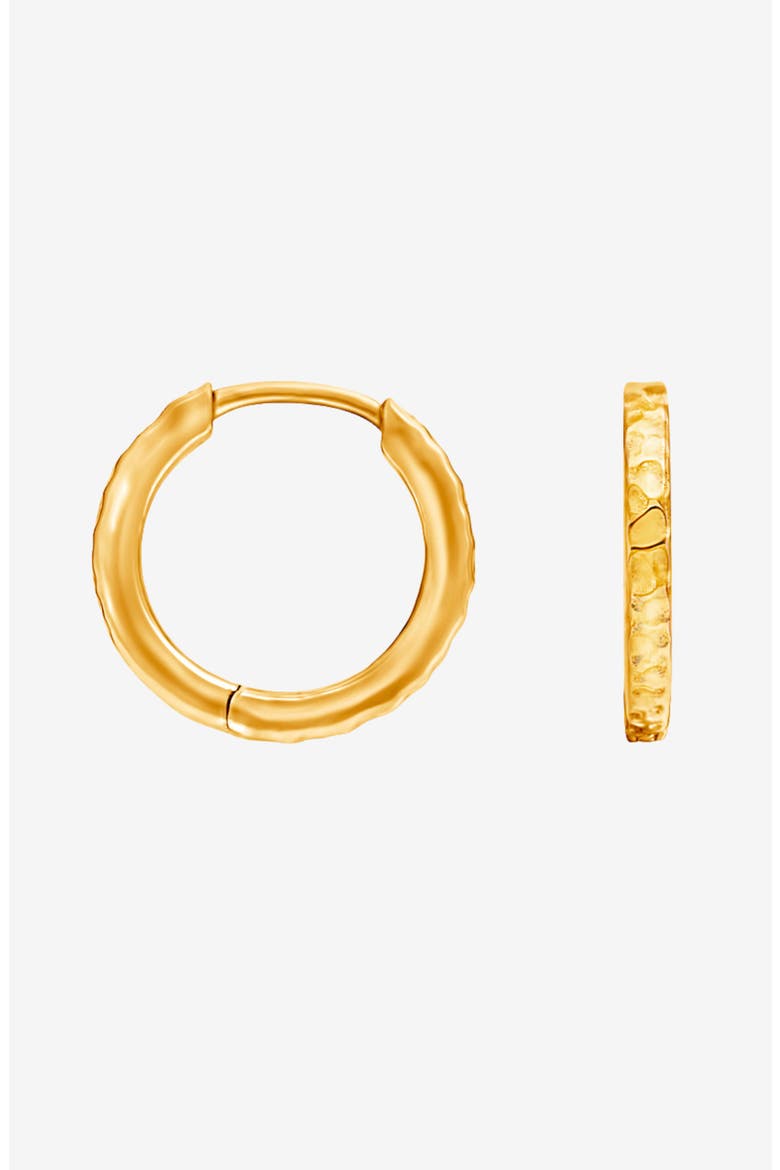 Men's Medium Hammered Nomad Huggie Hoops, Main, color, Yellow Gold Vermeil