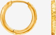Dower & Hall Men's Medium Hammered Nomad Huggie Hoops