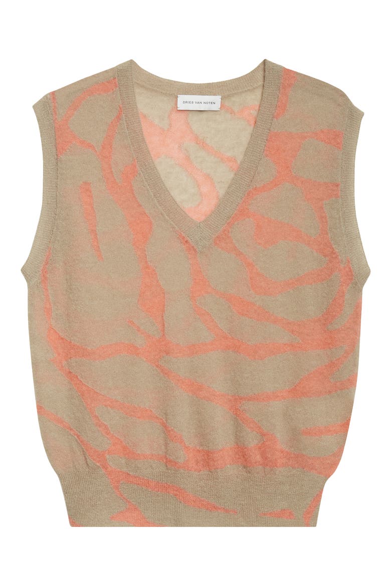 Totok Giant Couture Rose Jacquard Wool & Alpaca Blend Sweater Vest, Alternate, color, OLIVE