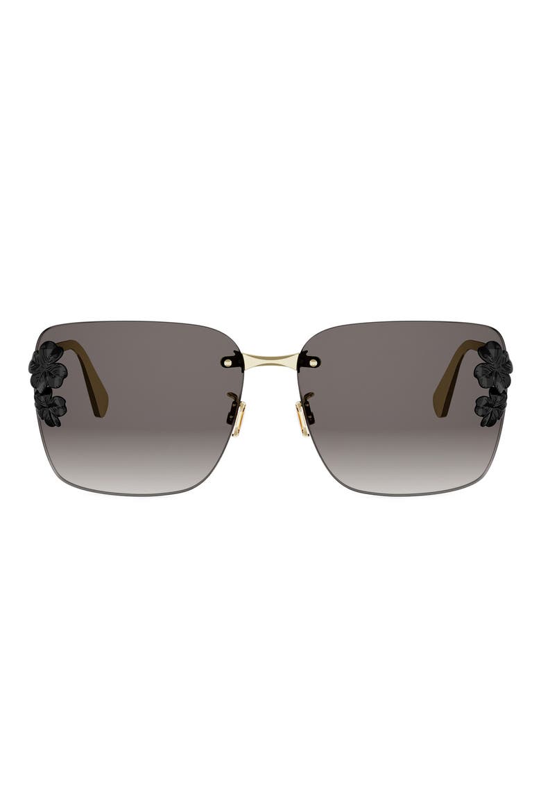 DiorClover S2U Oversize Gradient Rimless Square Sunglasses, Main, color, SHINY GOLD DH / GRADIENT SMOKE