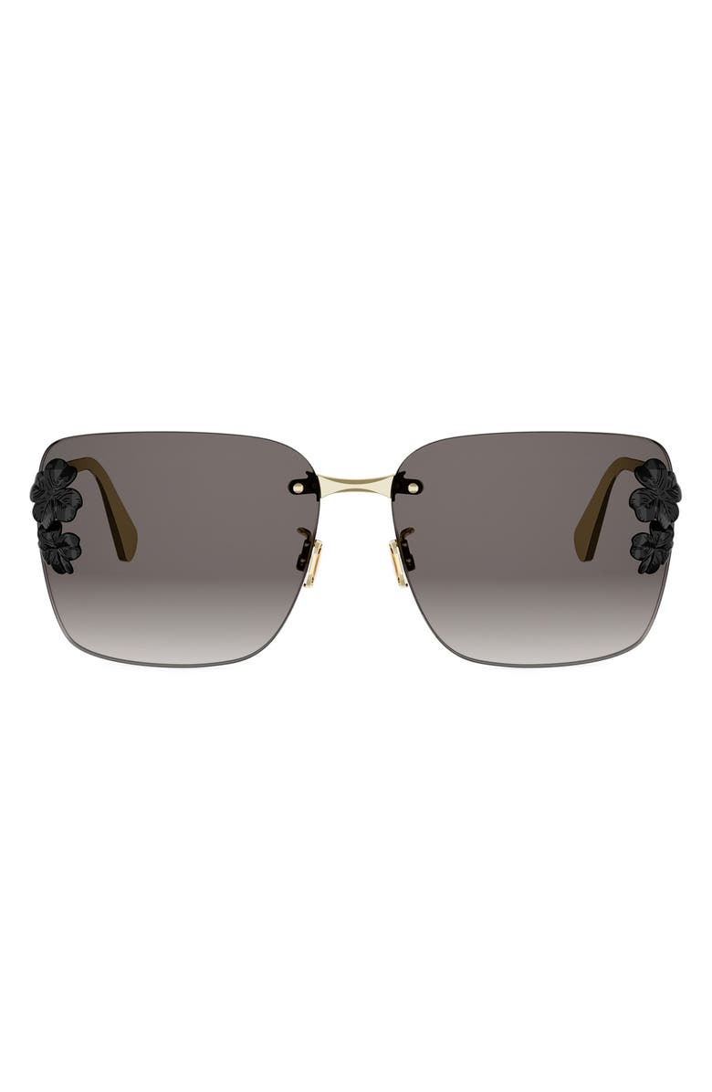 DIOR Clover S2U Oversize Gradient Rimless Square Sunglasses, Main, color, Shiny Gold Dh / Gradient Smoke