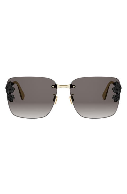 Clover S2U Oversize Gradient Rimless Square Sunglasses