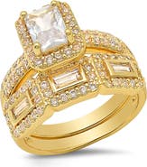 HMY JEWELRY Cushion Cut Simulated Diamond Stacked Pavé Ring