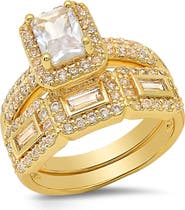 HMY JEWELRY Cushion Cut Simulated Diamond Stacked Pavé Ring