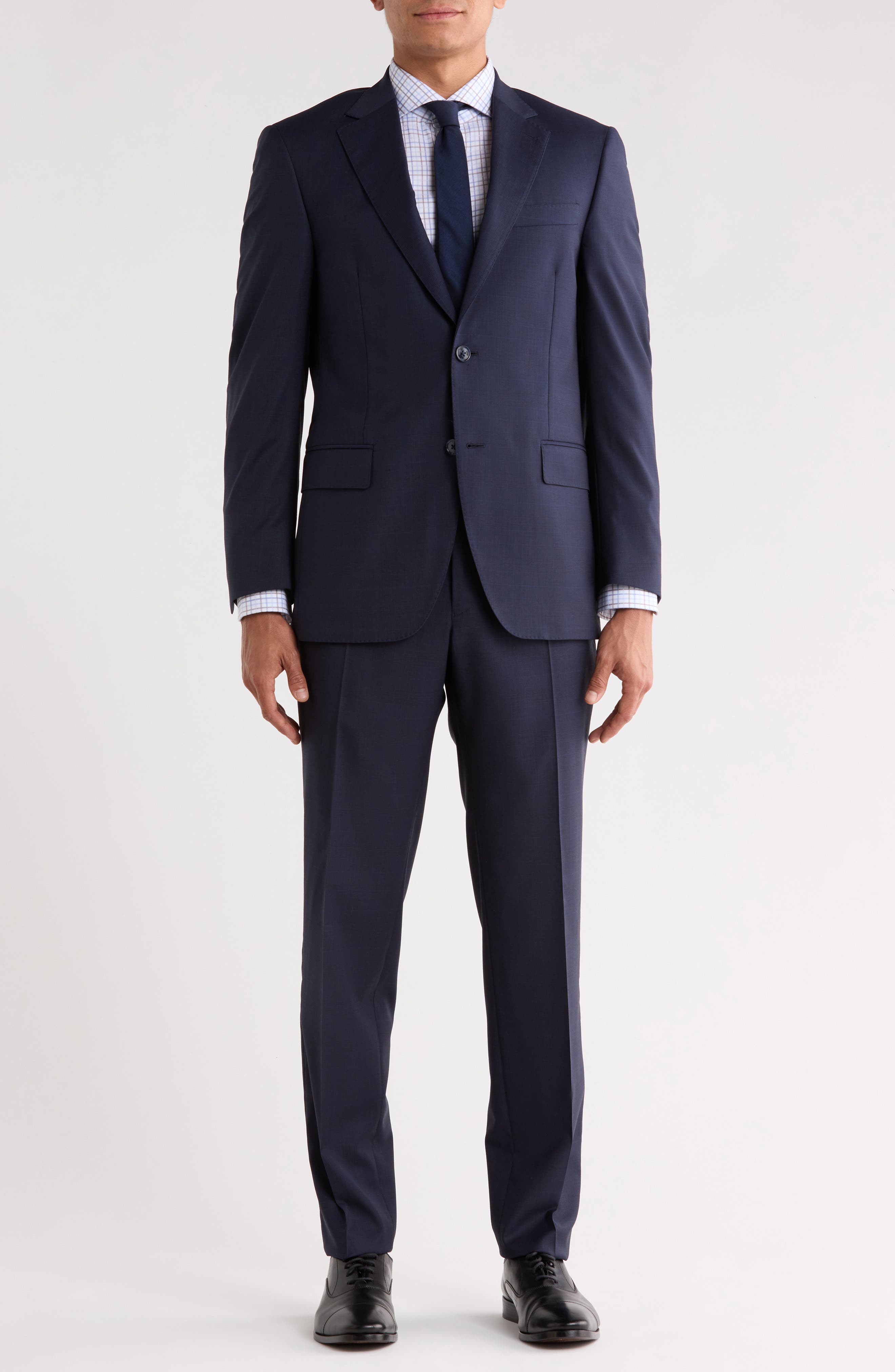 Plaid Wool Two Button Suit