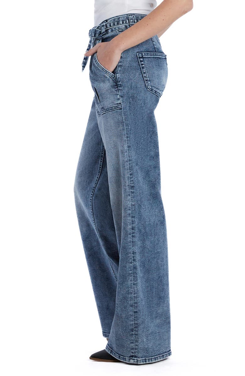HINT OF BLU Mighty Belted High Waist Wide Leg Jeans, Alternate, color, 