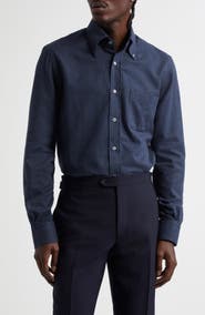 Thom Sweeney Cotton Flannel Button-Down Shirt