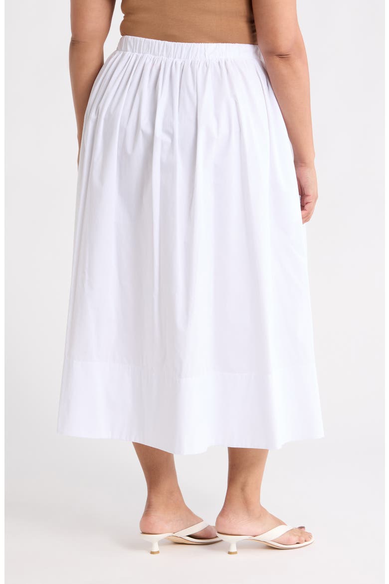 Cotton Poplin Midi Skirt, Alternate, color, WHITE