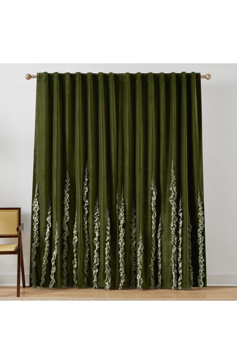 Chuks Collins x Lush Decor Verdant Path Cotton Blackout Window Panel, Alternate, color, Green