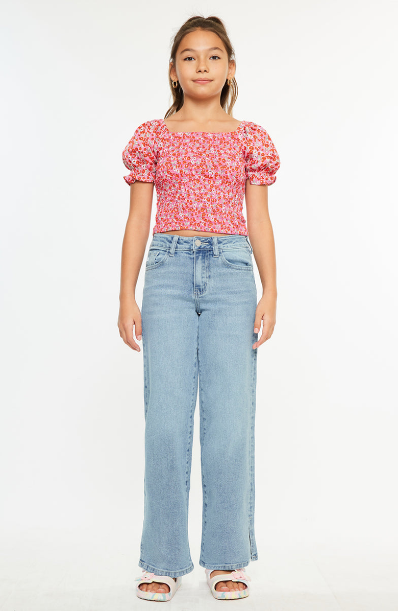 KanCan Aurora High-Rise Wide-Leg Jeans, Alternate, color, Light Wash