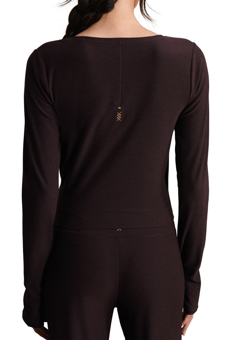 Atmosphere Wrap Top, Alternate, color, DARK ESPRESSO HEATHER