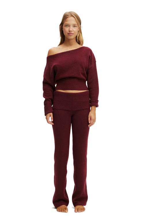Cotton On Body Off The Shoulder Fluffy Knit Jumper In Red