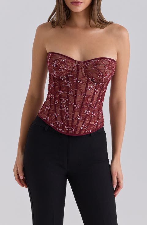 Suri Embellished Lace Corset Top