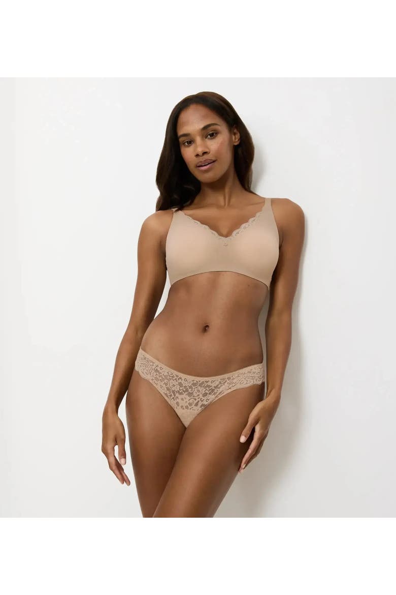 Amourette Wireless Minimizer Bra, Alternate, color, Skin