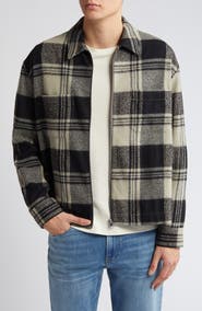 FRAME Spring Plaid Zip Shirt Jacket