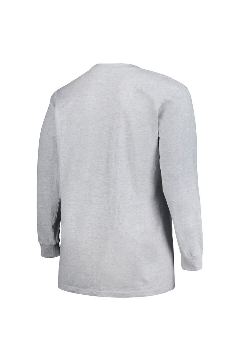 Men's Champion Heather Gray Nebraska Huskers Big & Tall Mascot Long Sleeve T-Shirt, Alternate, color, Heather Gray