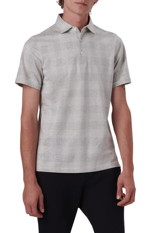 Bugatchi Plaid Short Sleeve Cotton Polo in Platinum 