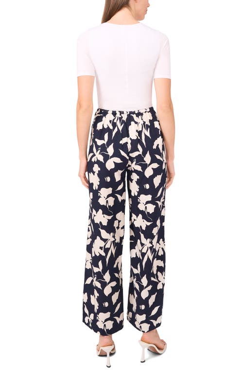 Halogenr Halogen(r) Floral Wide Leg Pants In Classic Navy