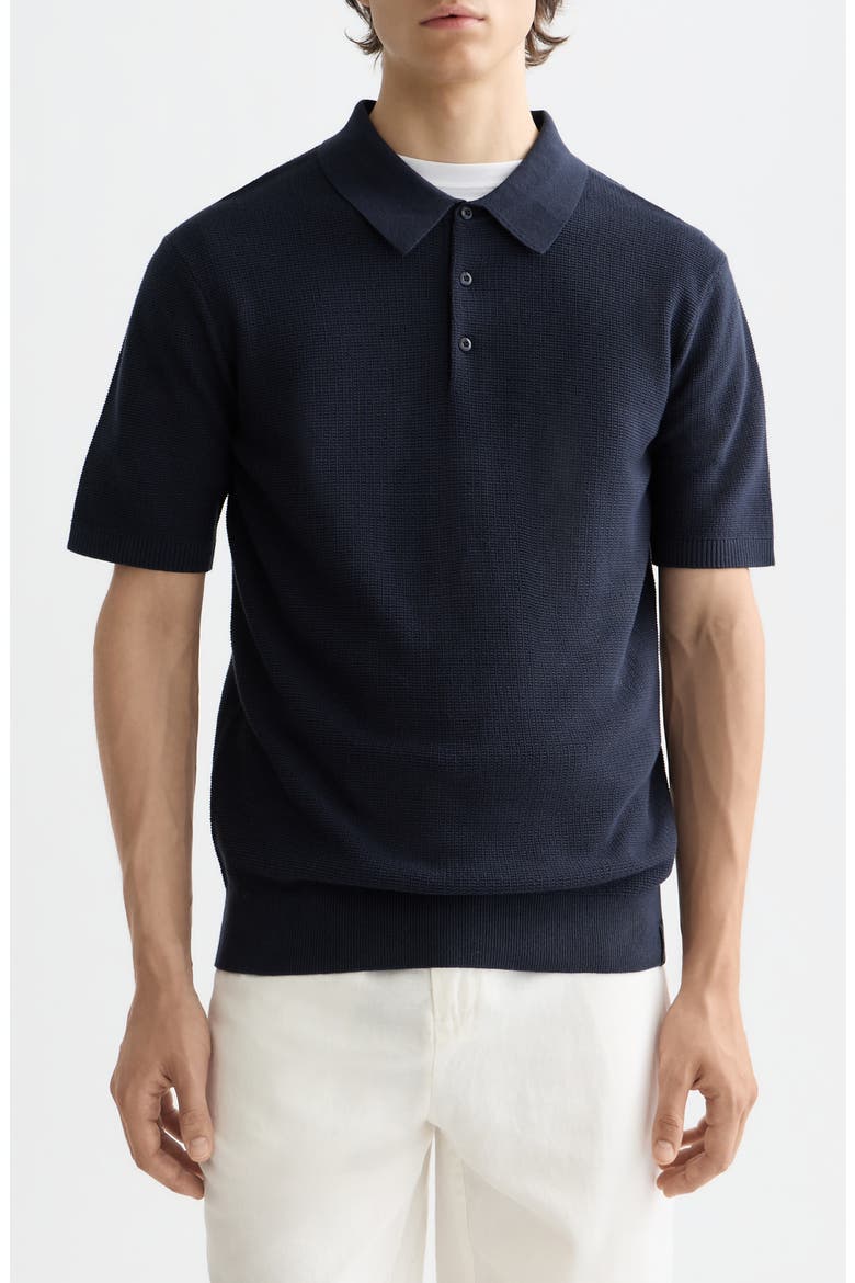 Structured Knit Cotton Polo, Main, color, SKY CAPTAIN