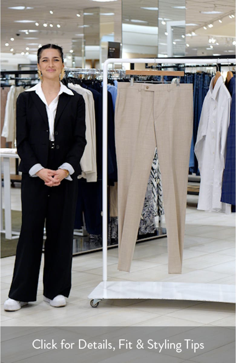 Patrick Tropical Weave Stretch Wool Blend Dress Pants, sales video thumbnail