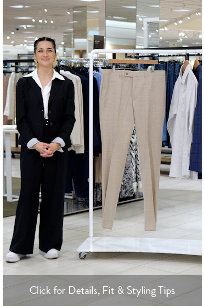 Patrick Tropical Weave Stretch Wool Blend Dress Pants video