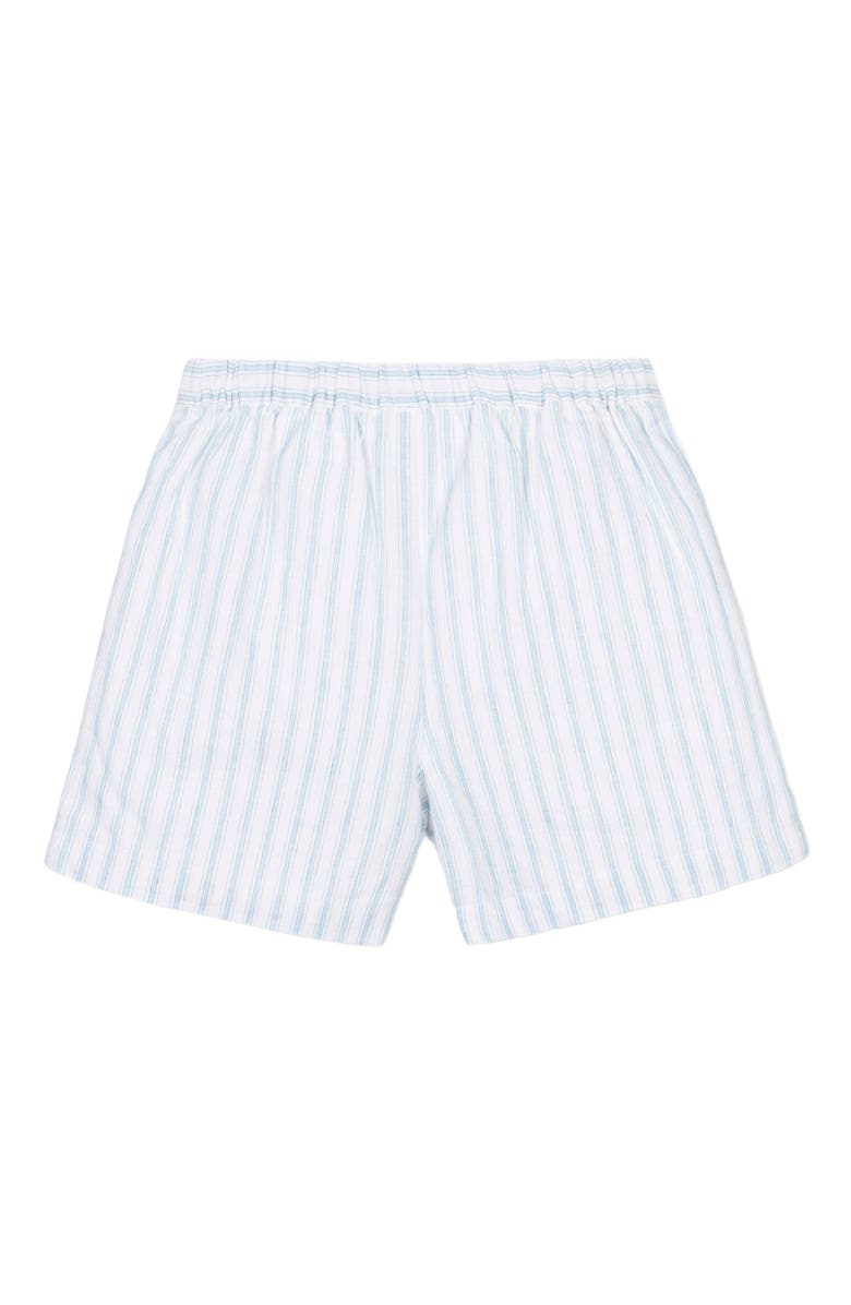 Hope & Henry Girls' Pull-On Flat Front Linen Short, Infant, Alternate, color, Riviera Stripe