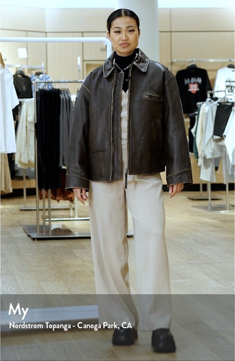 Oversize Distressed Leather Jacket, sales video thumbnail