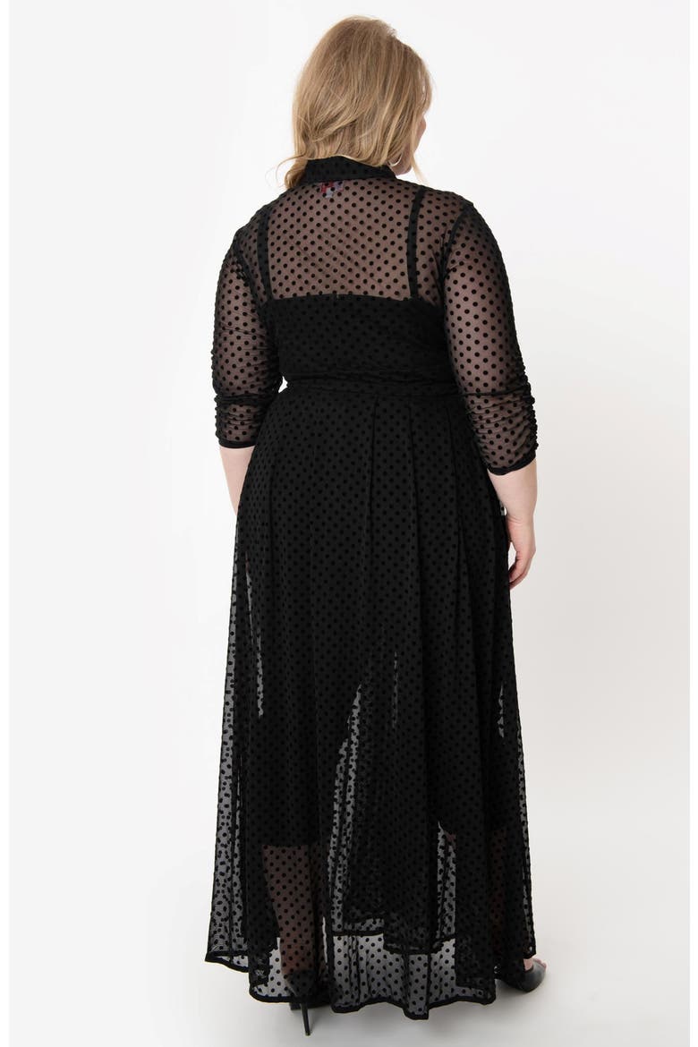 Plus Size Three Quarter Sleeved Starlet Duster, Alternate, color, Black