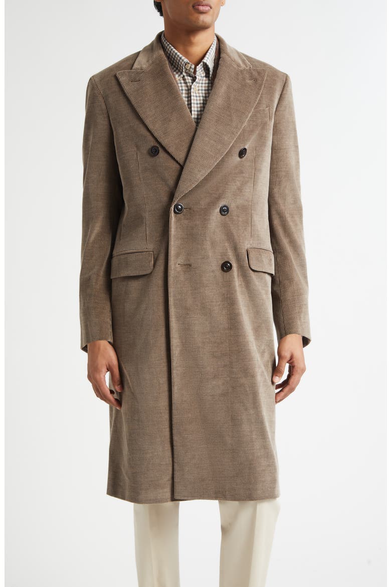 Double Breasted Corduroy Coat, Main, color, SAND