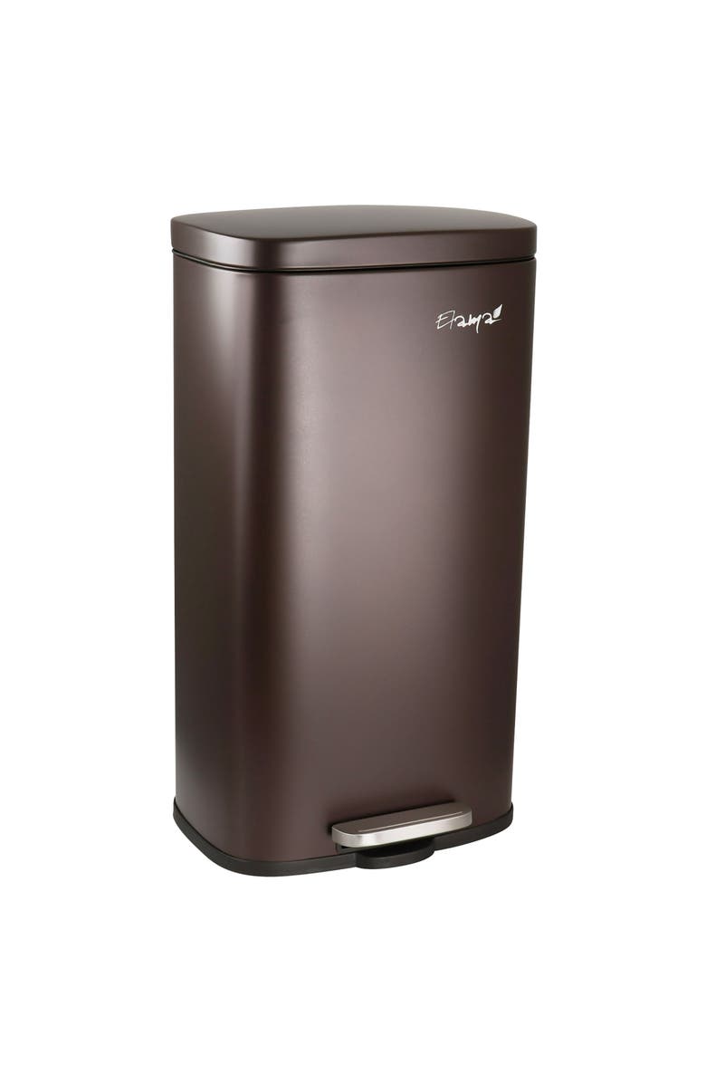 Elama 3 Piece 8 Gallon and 1.3 Gallon Stainless Steel Step Trash Bin Combo Set with Slow Close Mechanism, Alternate, color,