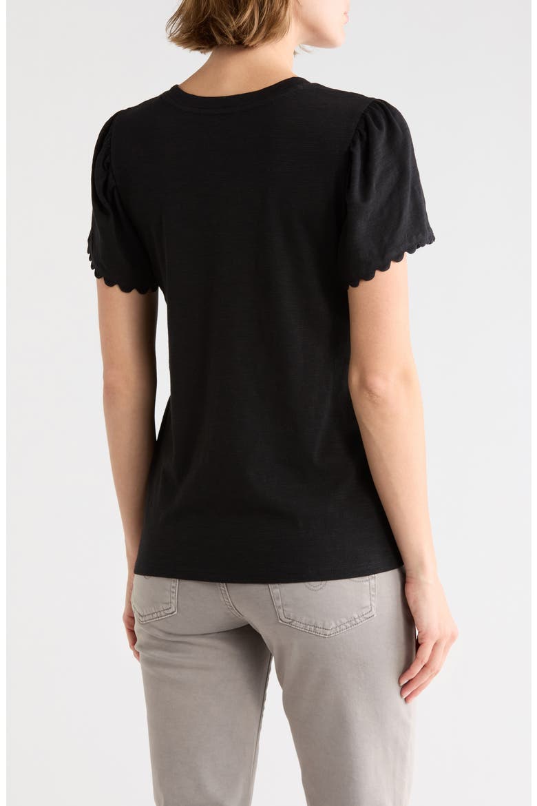Scallop Trim T-Shirt, Alternate, color, BLACK