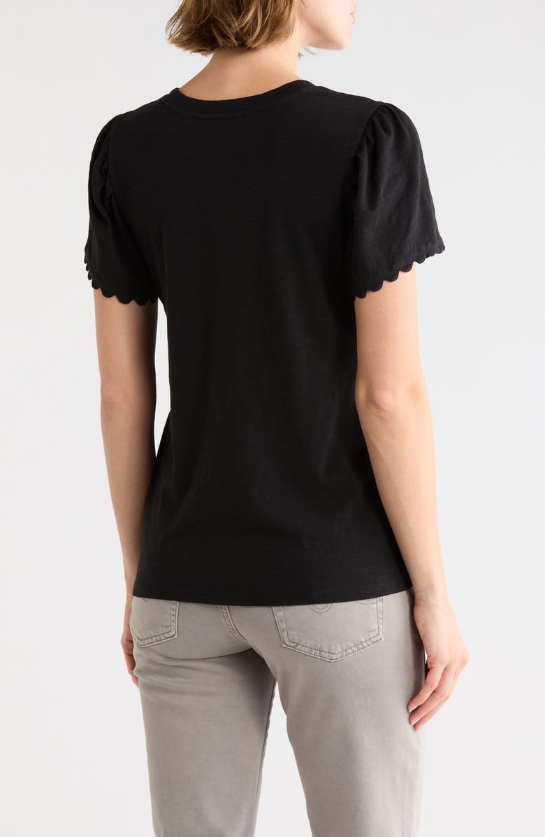 Caslon<sup>®</sup> Scallop Trim T-Shirt, Alternate, color, Black