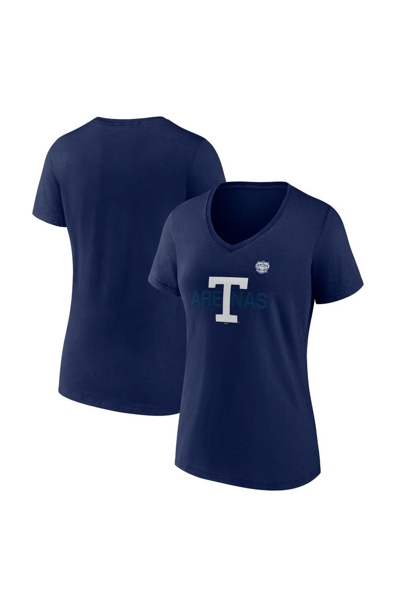 FANATICS Women's Fanatics  Navy Toronto Maple Leafs Primary Logo V-Neck T-Shirt, Main, color, Navy