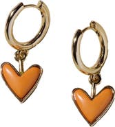 Nickel & Suede Sweetheart Huggie Earrings