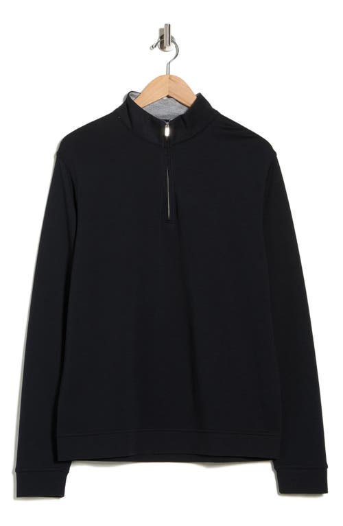 David Donahue Quarter Zip Pullover In Black