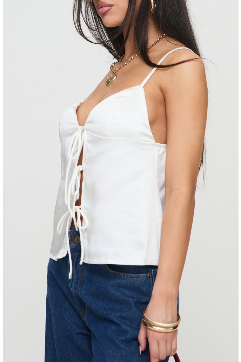 City Scene Tie Front Camisole, Alternate, color, WHITE