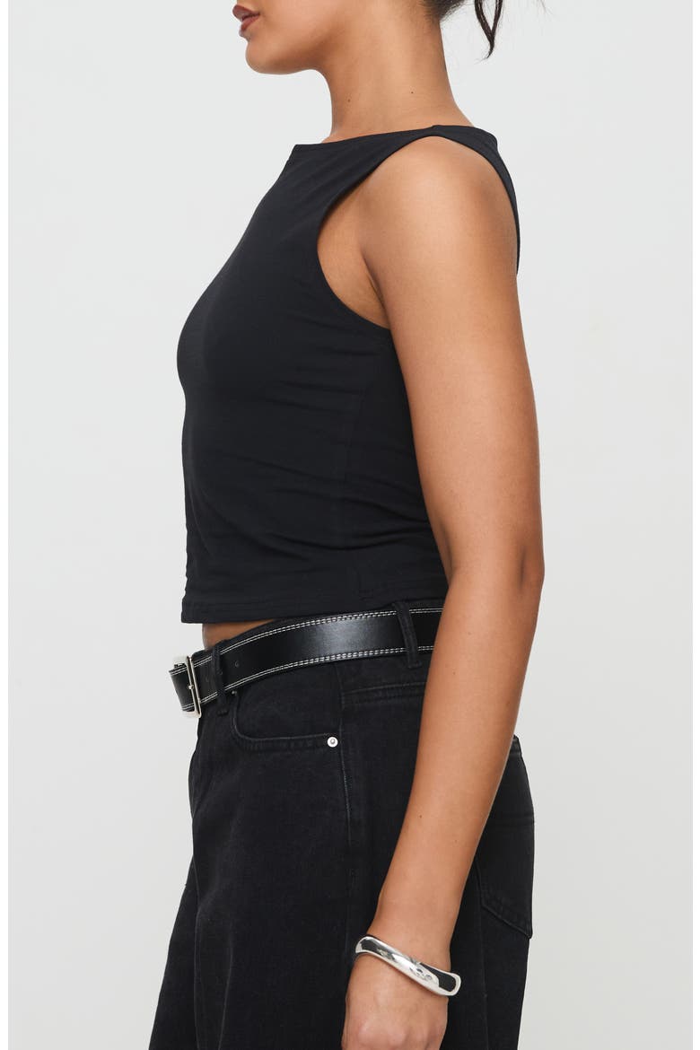 Bleeker Boat Neck Crop Tank, Alternate, color, BLACK