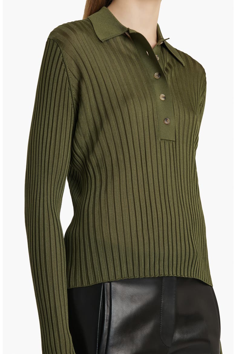 Vin Rib Polo Sweater, Alternate, color, OLIVE